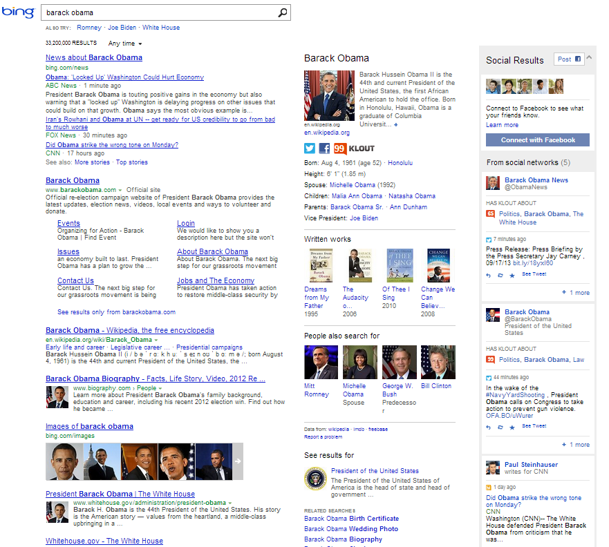 Bing's Updated Search Results